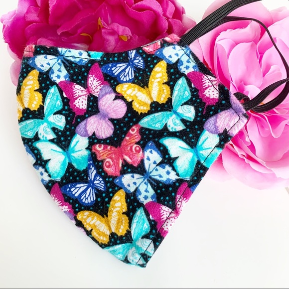 2/$20 Triple Layer Handmade Face Mask butterflies - Picture 4 of 4